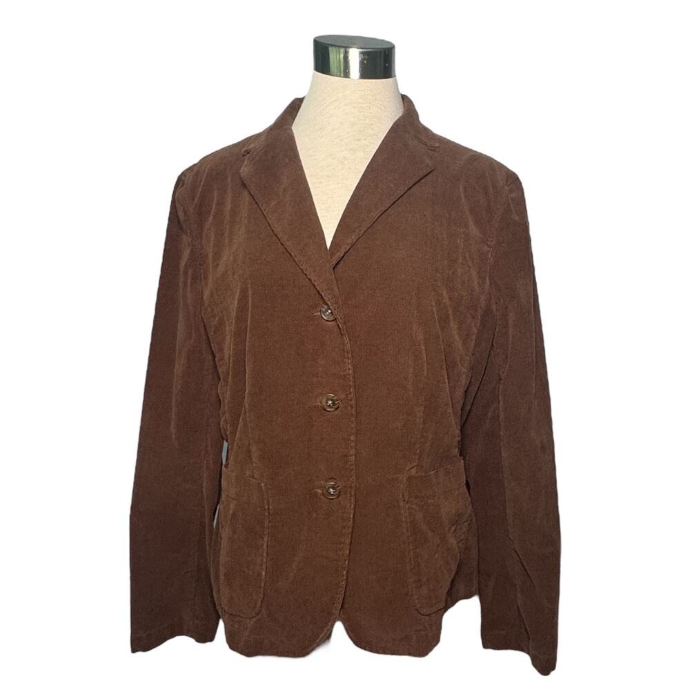 Lands' End Size 16 Brown Corduroy Blazer